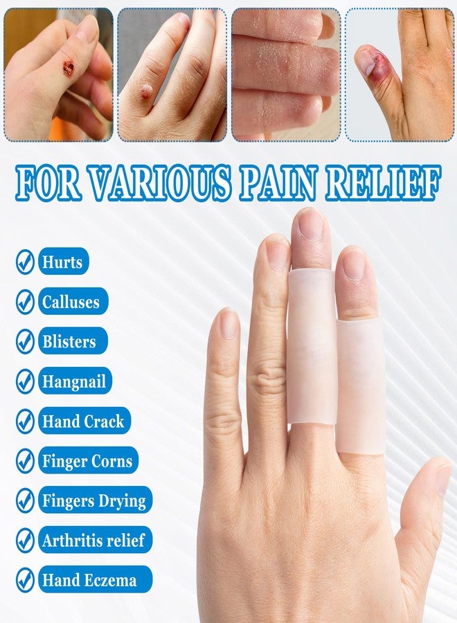 ANCIRS 6pcs Gel Finger Sleeve Protectors, Silicone Finger Support, Finger Sleeve Cushions, Gel Finger Cots/Covers for Hands Cracking, Blisters, Trigger Finger Arthritis Pain Relief - Image 5